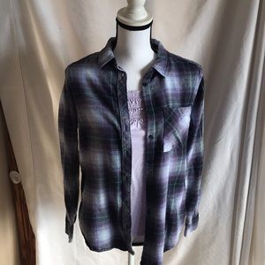 Girls flannel button down with tank top